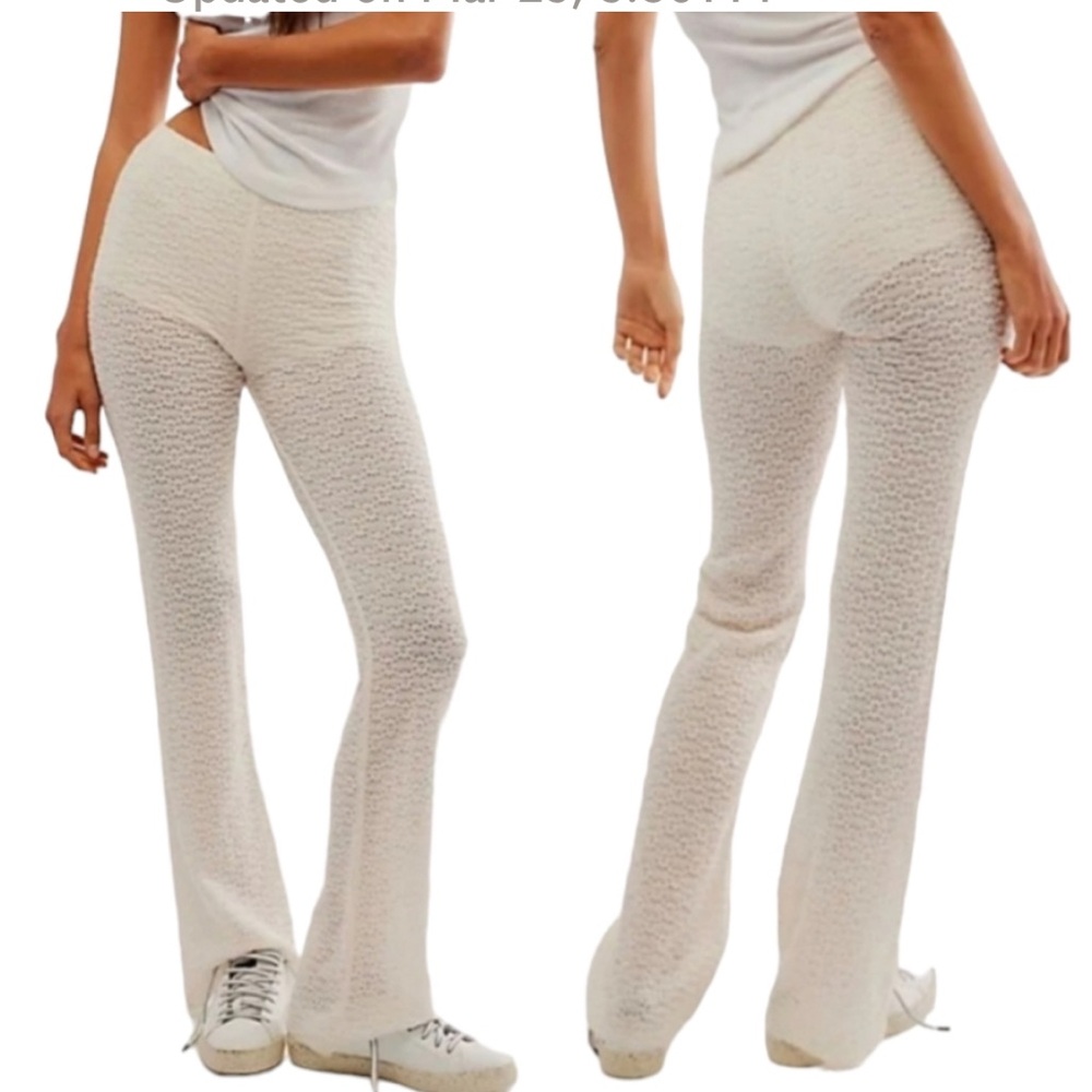 NWOT- FREE PEOPLE- ONE LACE size- L FLARE PANTS